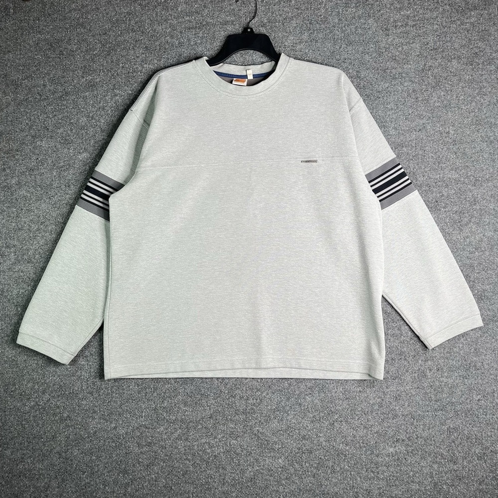 Vintage Sideout Sweatshirt Men's XL‎ Gray Striped Sleeve Grunge Skater Y2K